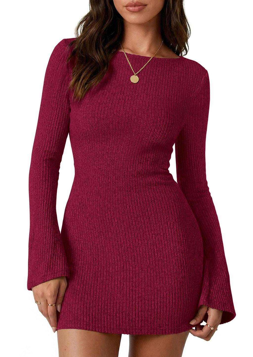 Strickkleid mit langen Ärmeln für Damen – Bild 6 | LuxeStyle