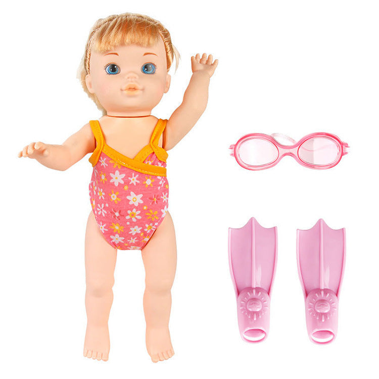 Schwimmende Badepuppe mit Zubehör