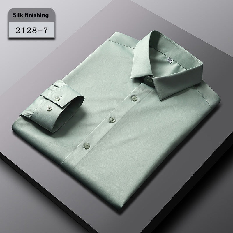 Elastisches Seidenhemd für Herren, langärmlig – Bild 16 | LuxeStyle