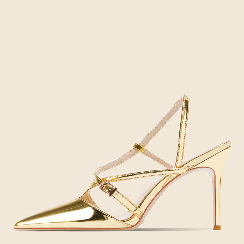 Einfarbige High Heel Sandalen – Bild 3 | LuxeStyle