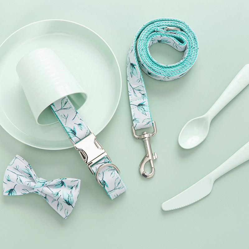 Hundehalsband- und Leinen-Set mit tropischen Blättern – Bild 6 | LuxeStyle