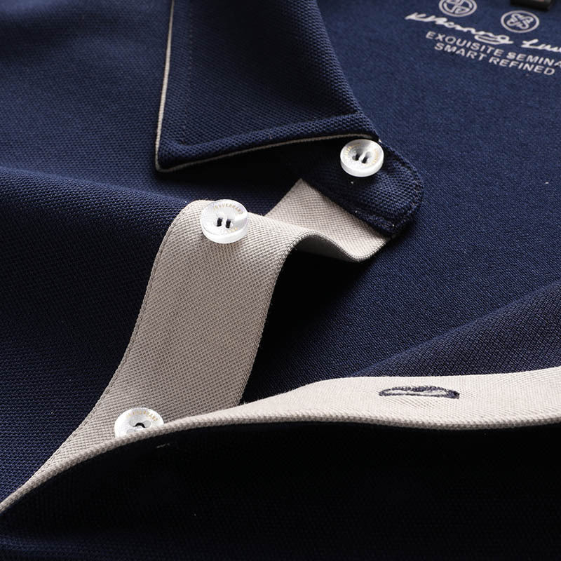 Herren Langarm-Polohemd aus Baumwolle – Bild 4 | LuxeStyle