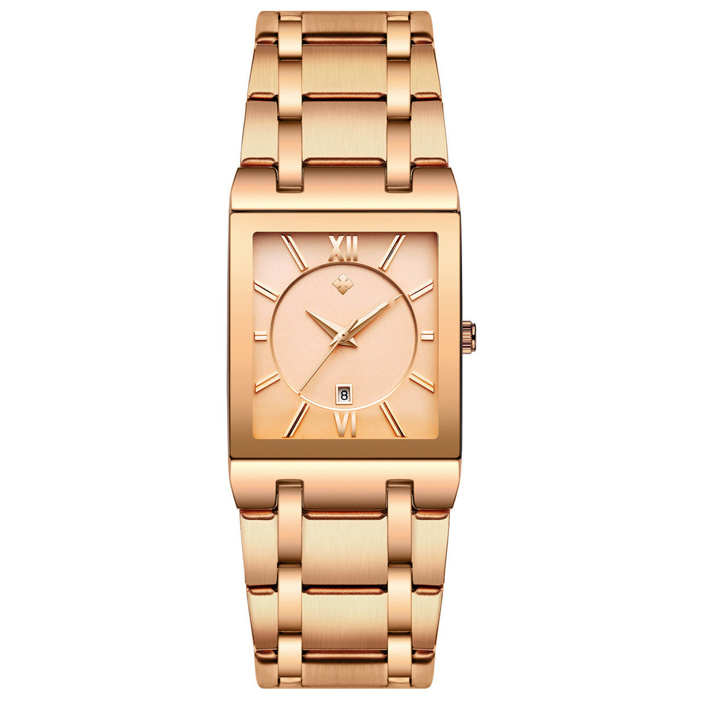 Quarz-Herrenuhr mit eckigem Stahlgehäuse – Bild 3 | LuxeStyle
