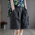 Curvy Denim Shorts mit hoher Taille