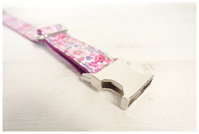 Hundehalsband "Purple Flower" mit Metallschnalle | LuxeStyle