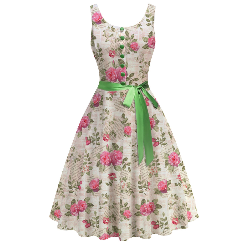 A-Linien-Kleid mit Blumenmuster, ärmellos – Bild 3 | LuxeStyle