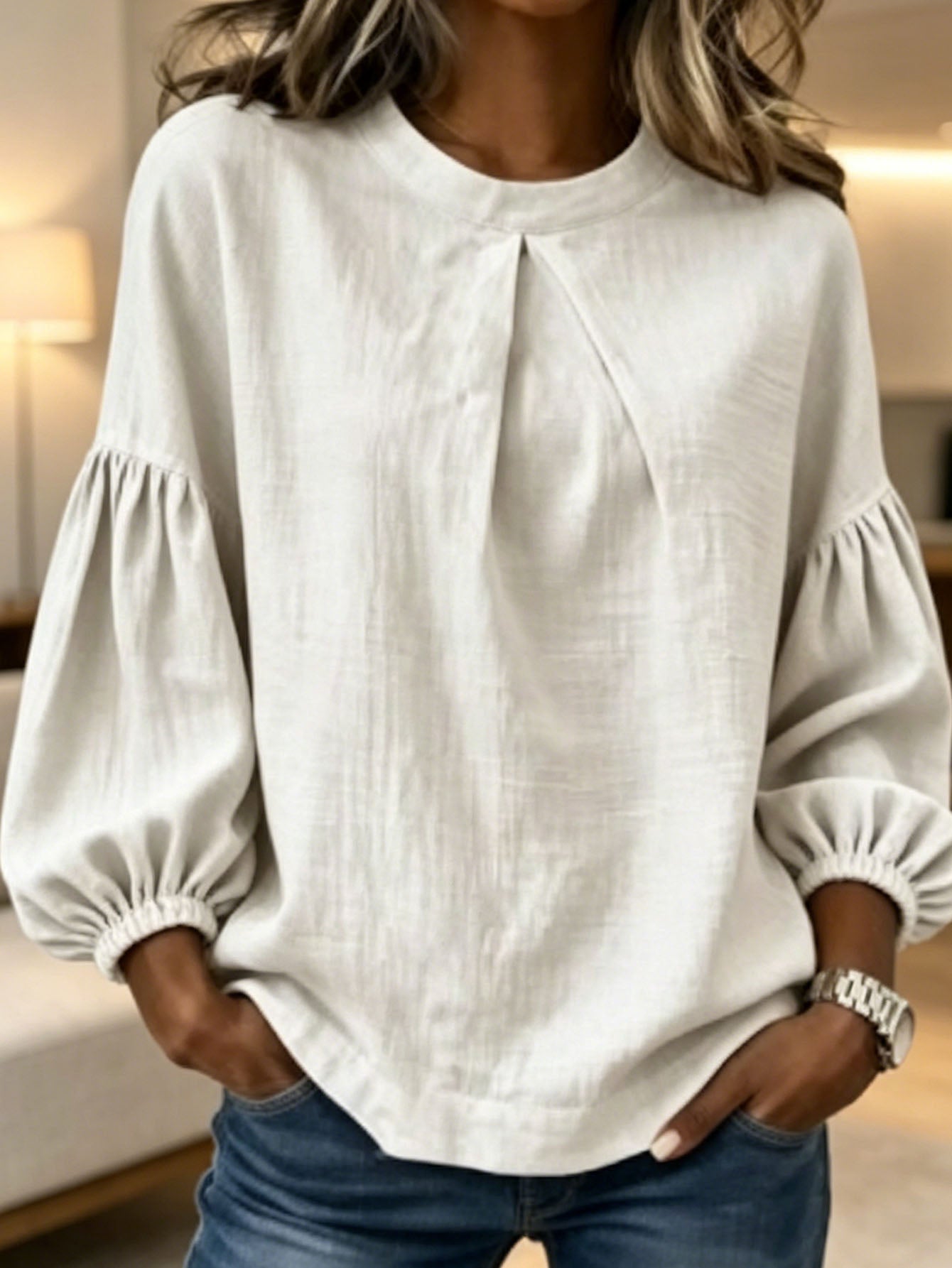 Langarmshirt mit Rundhals