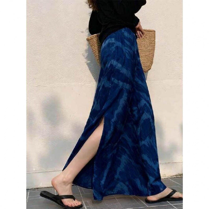 Sommerliches A-Linien Midikleid mit Schlitz
