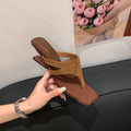 Elegante Square Toe Thong Sandalen