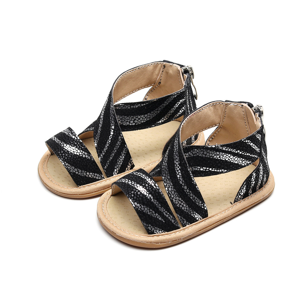 Leopard-Print Sandalen mit Grippsohle