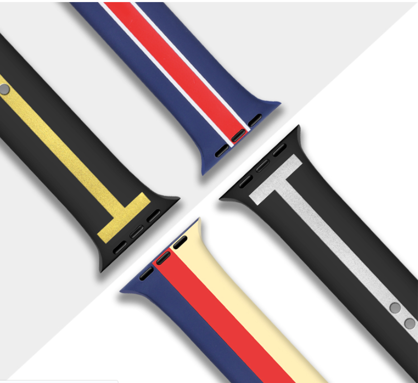 Gestreiftes Silikon-Armband für Apple Watch – Bild 3 | LuxeStyle