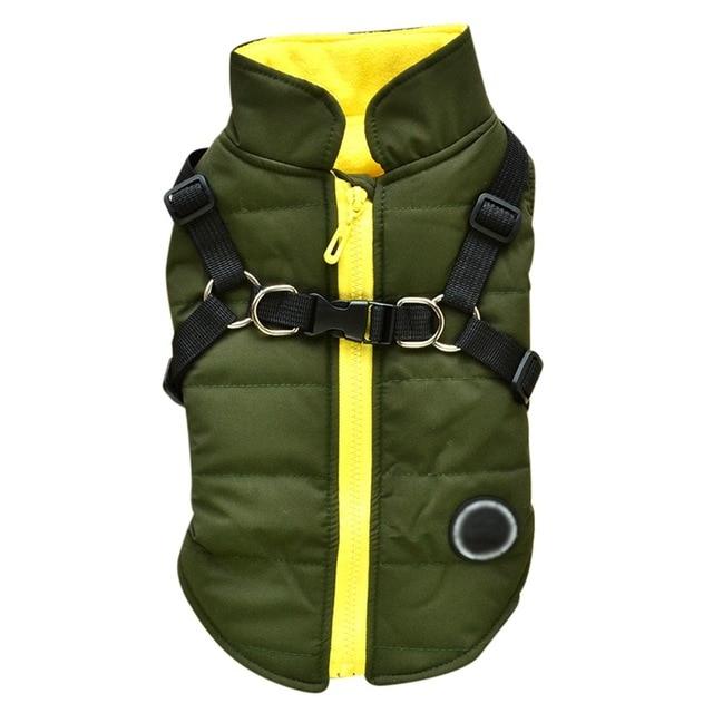 Hunde-Reissverschlussjacke mit integriertem Geschirr