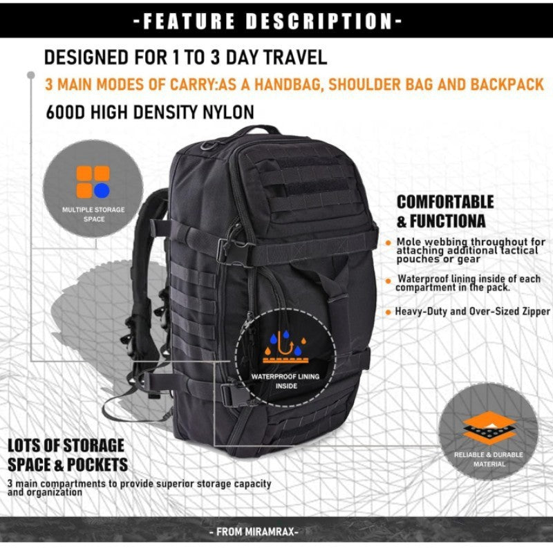Robuster Outdoor-Rucksack 36-55L – Bild 7 | LuxeStyle