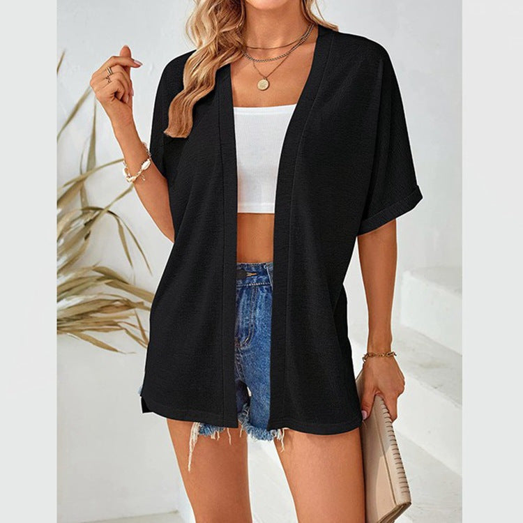 Einfarbige Casual-Tunika für Damen