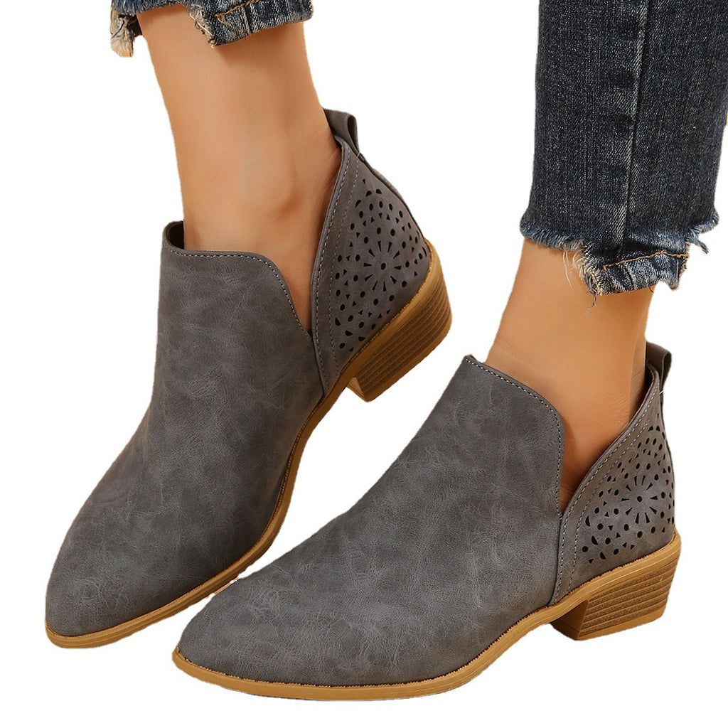 Frauen Martin Stiefel mit niedrigem Absatz