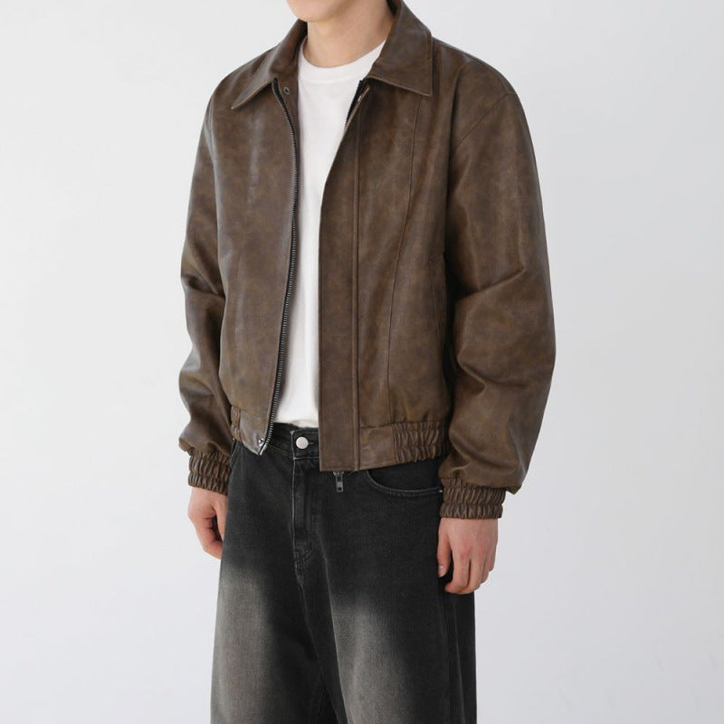 Lässige PU-Lederjacke für Herren