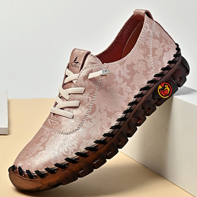 Leder-Sneaker mit flacher Sohle – Bild 8 | LuxeStyle