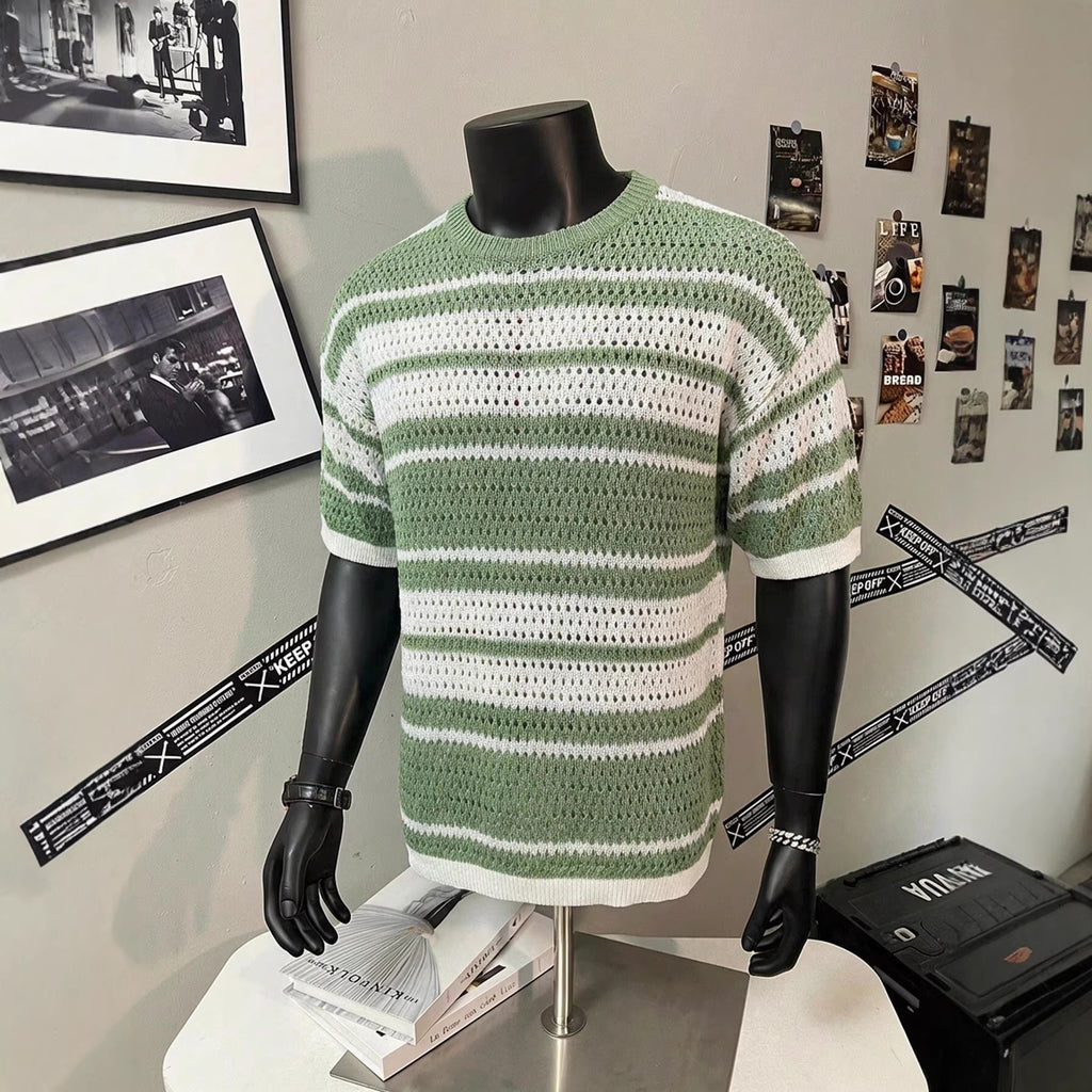 Kurzarm-Shirt im Retro-Streifen-Design