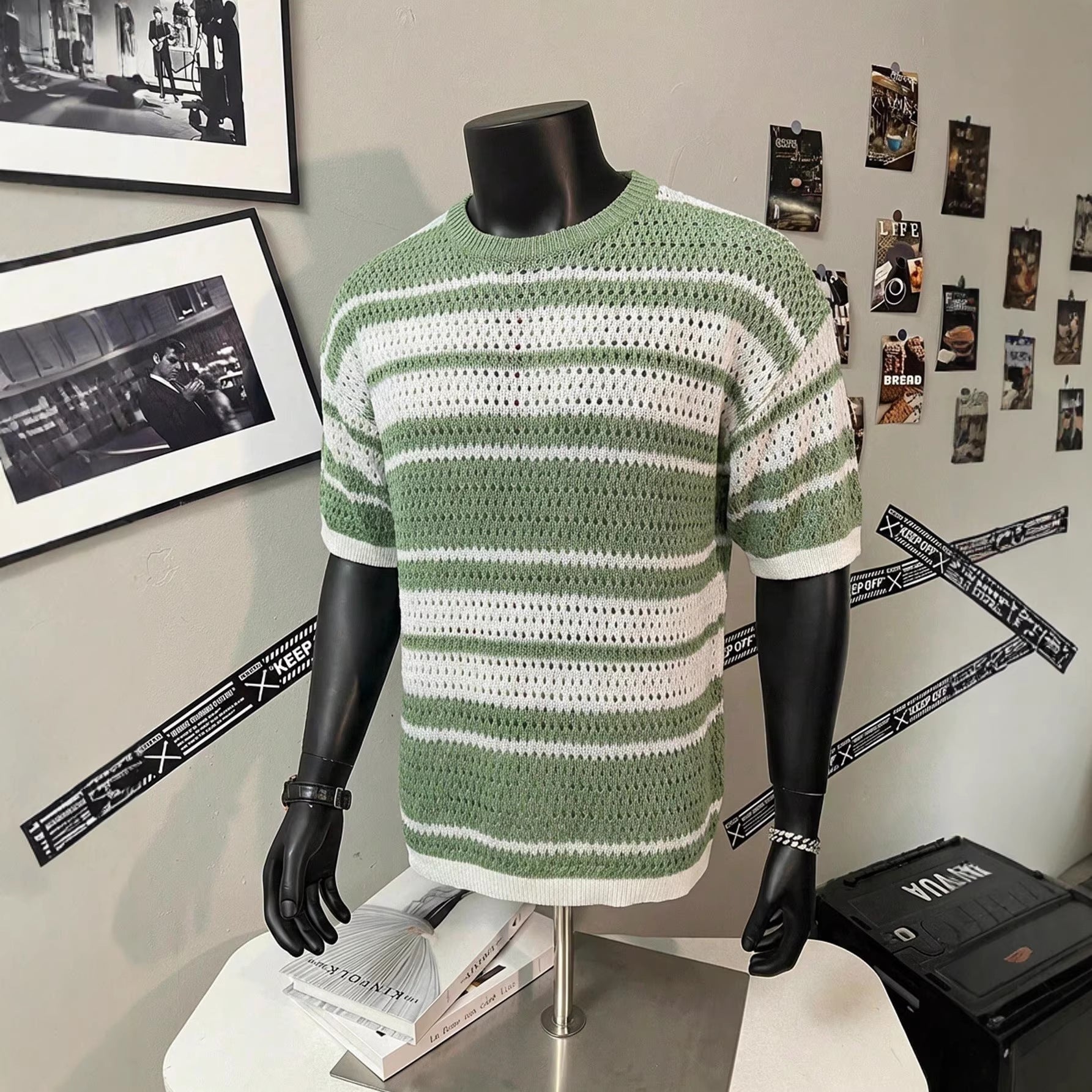 Kurzarm-Shirt im Retro-Streifen-Design