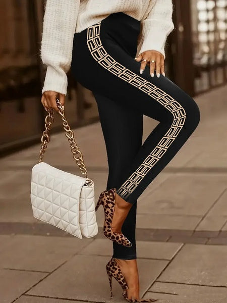 Retro 3D Digitalprint Yoga Leggings für Damen