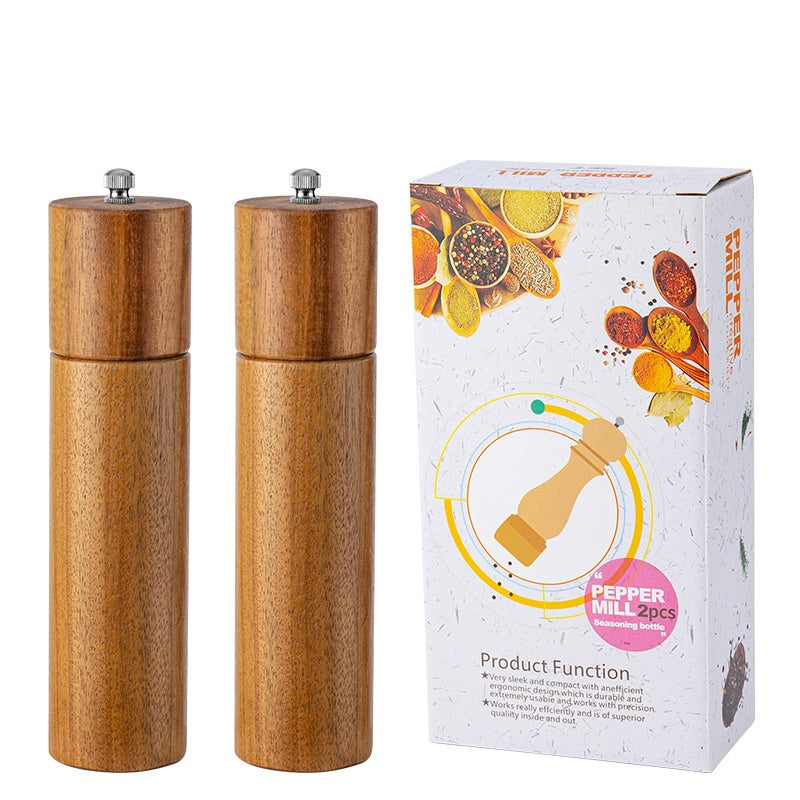 Akazien Pfeffer- und Salzmühle, 2er-Set mit Ständer – Bild 7 | LuxeStyle