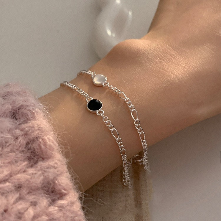 S925 Sterling Silber Armband mit schwarzem Onyx – Bild 3 | LuxeStyle