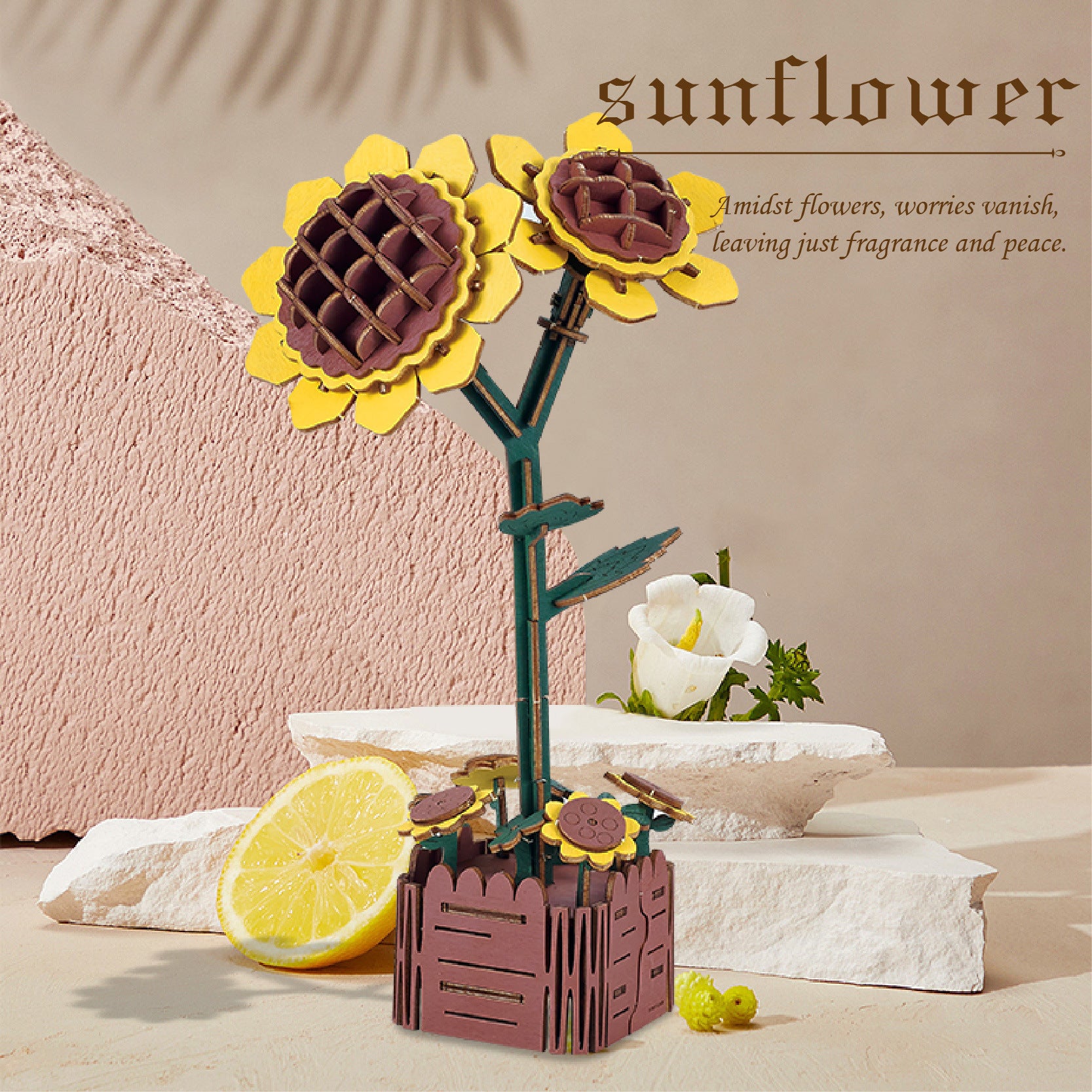 3D Holzpuzzle Blumen-Modellbausatz