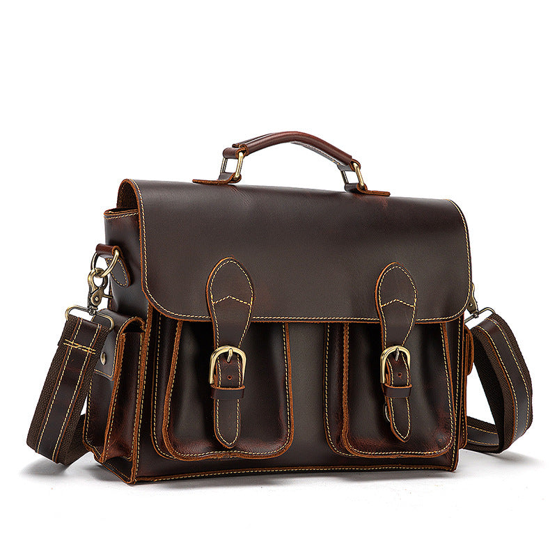 Rindsleder-Laptop-Tasche mit Reissverschluss | LuxeStyle