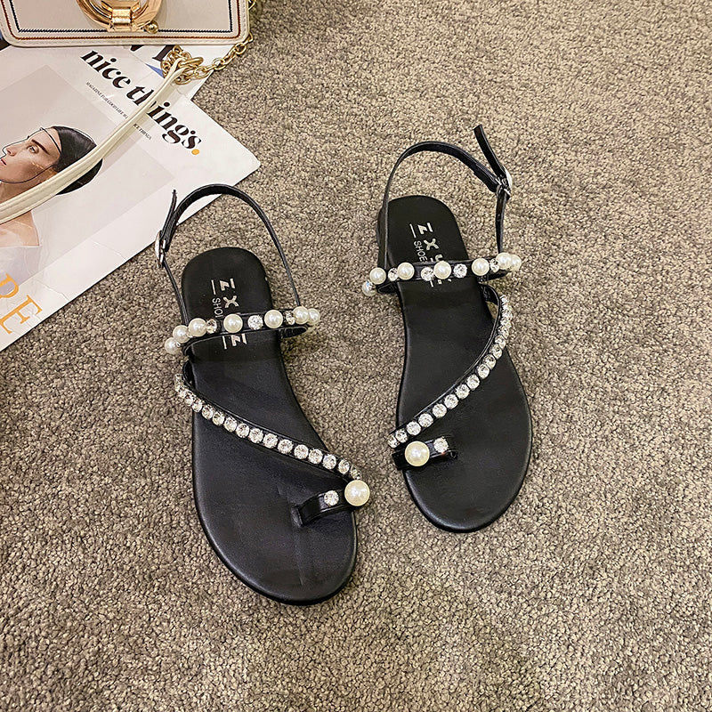 Römer Sandalen mit Strass & Perlen