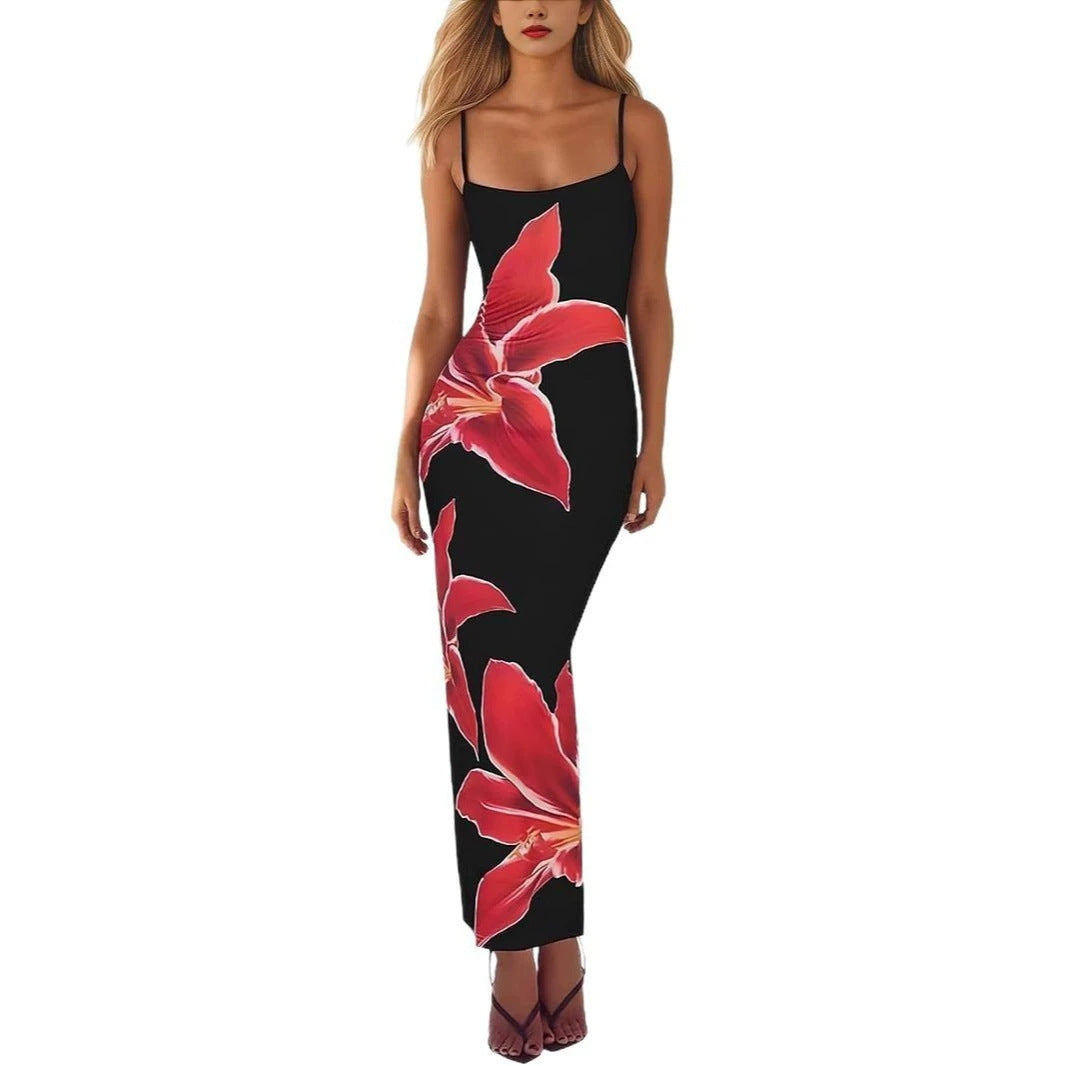 Bodycon Trägerkleid mit Blumenmuster – Bild 2 | LuxeStyle