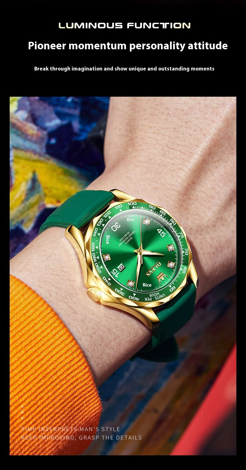 Submariner Quarz-Herrenuhr, Grün, Leuchtzeiger – Bild 5 | LuxeStyle