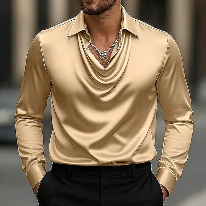 Elegantes Langarmhemd mit offenem Kragen – Bild 7 | LuxeStyle