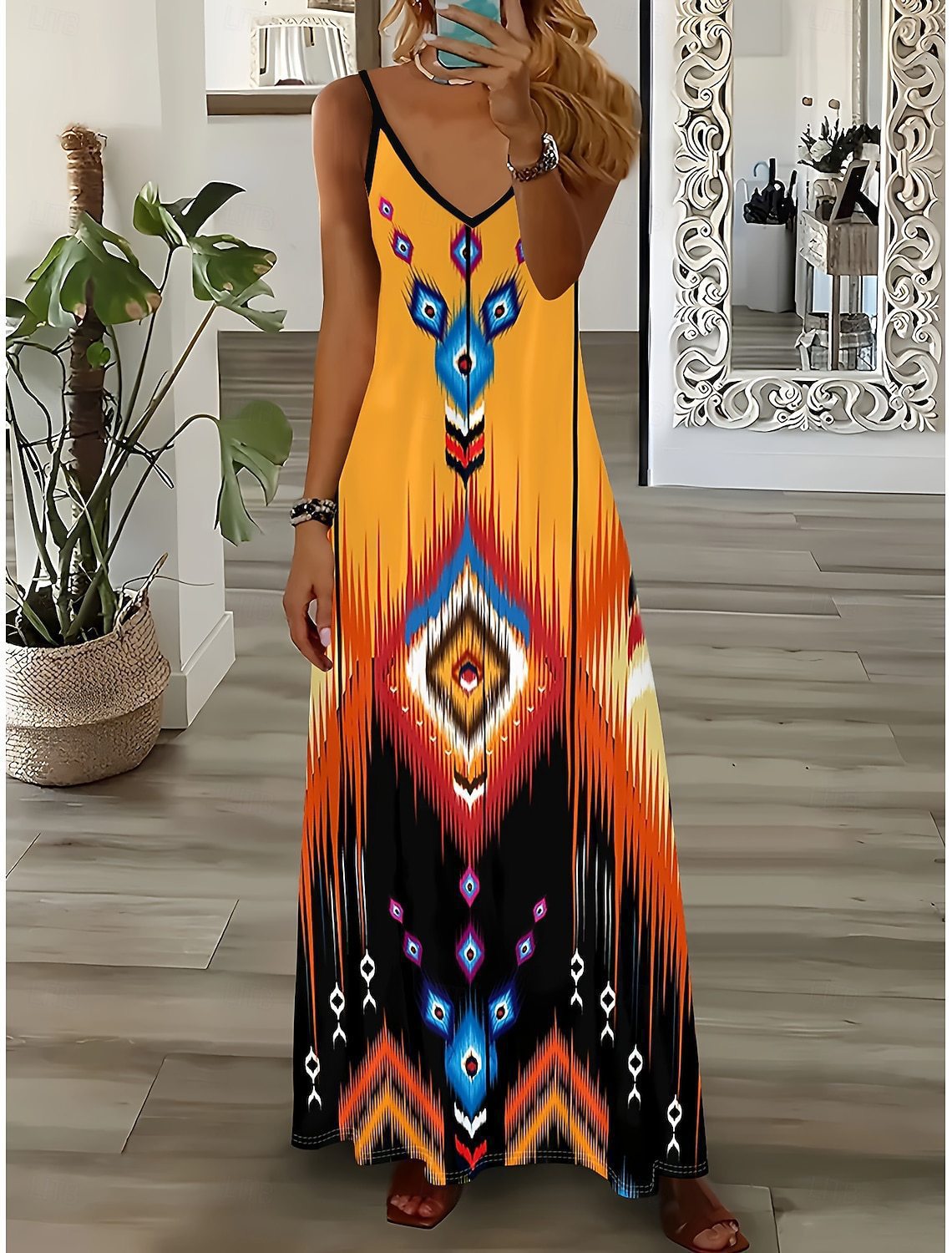 3D Digitaldruck Flaggen-Kleid für Damen