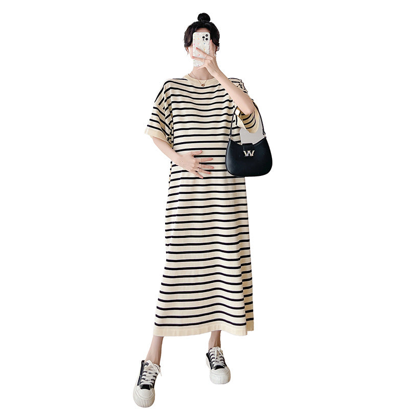 Schwangerschafts-Kleid mit Streifen – Bild 5 | LuxeStyle
