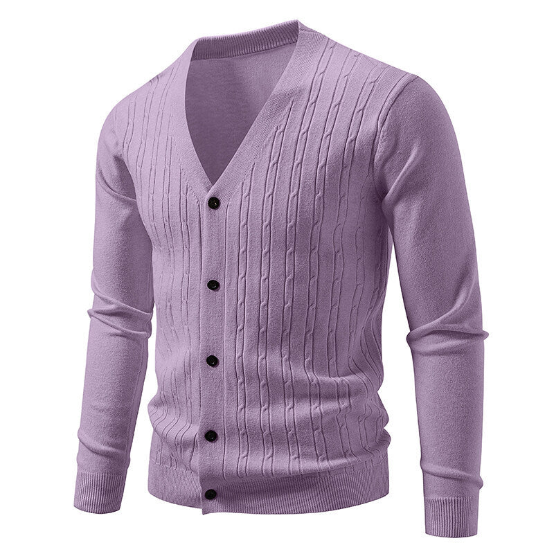 Herren Strick-Cardigan mit V-Ausschnitt – Bild 6 | LuxeStyle