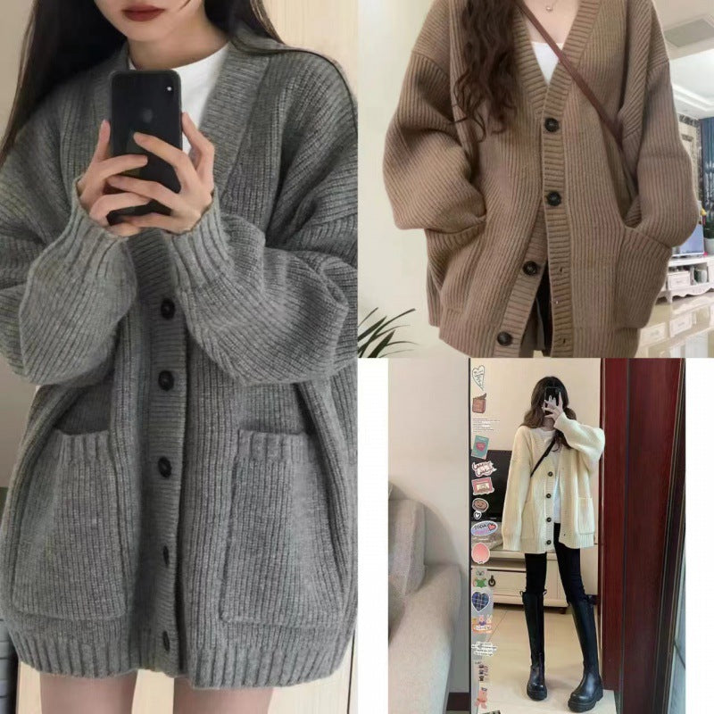 Einheitlich gefärbter Cardigan