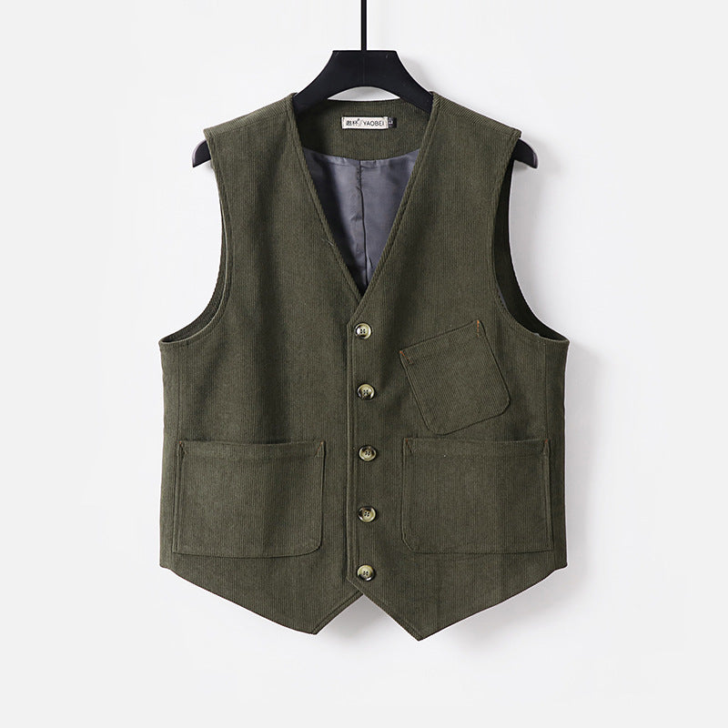 Corduroy-Gilet im Preppy-Stil für Herren