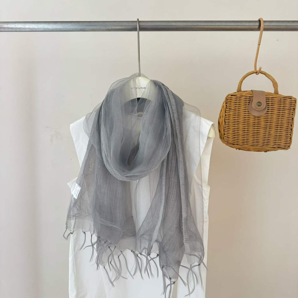 Organza Schal mit Quasten