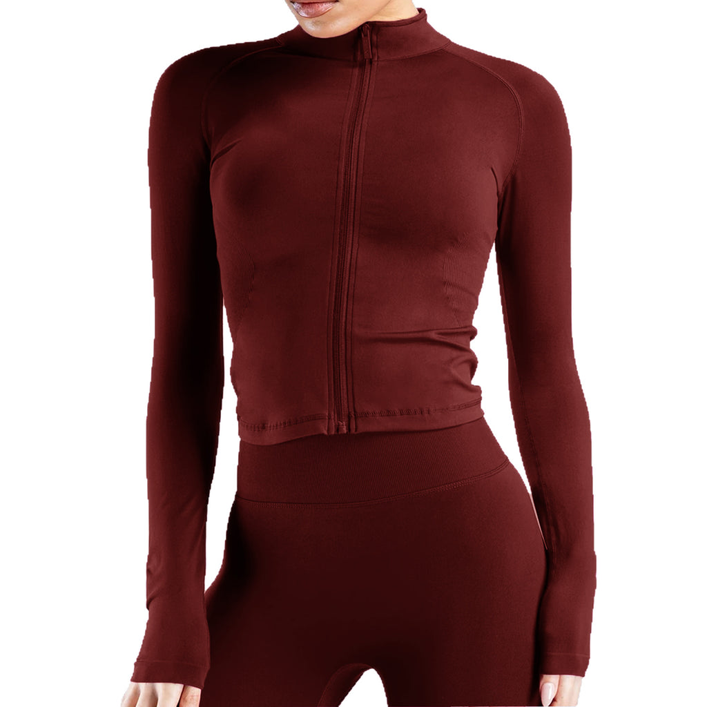 Nahtlose Yoga-Jacke mit Reissverschluss