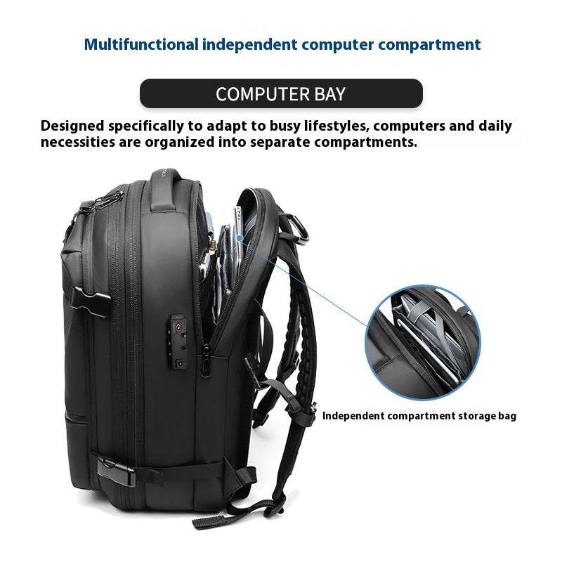 Rucksack Männer 56-75l mit Anti-Diebstahl und Nass-Trockenscheidung – Bild 13 | LuxeStyle