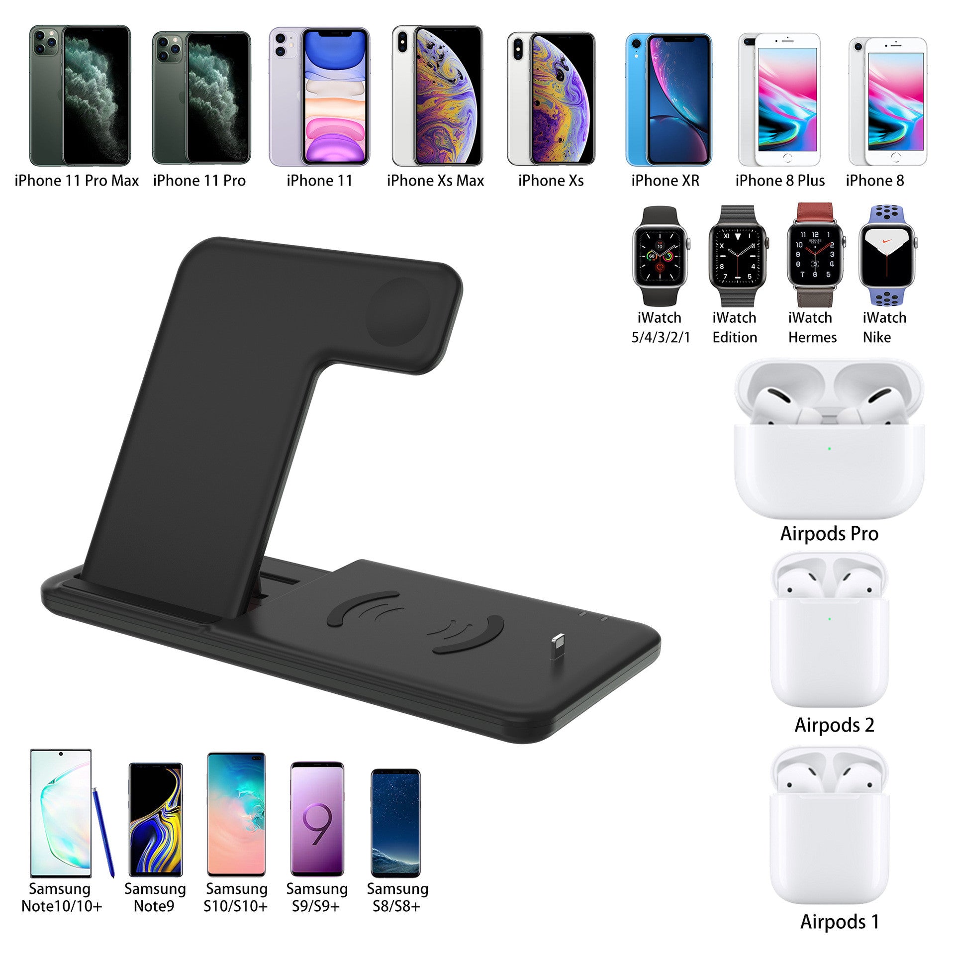 4-in-1 Wireless Ladestation für iPhone, Watch, AirPods
