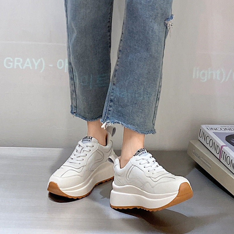 Frauen-Leder-Casual-Sneaker Weiss