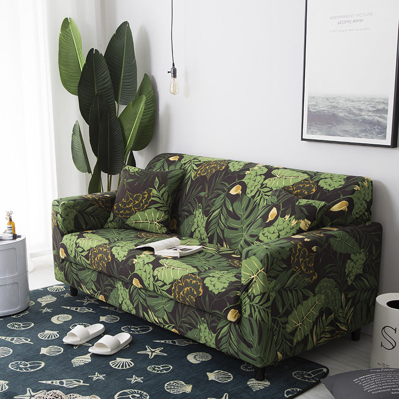 Elastischer Sofabezug mit Pflanzenmuster – Bild 6 | LuxeStyle