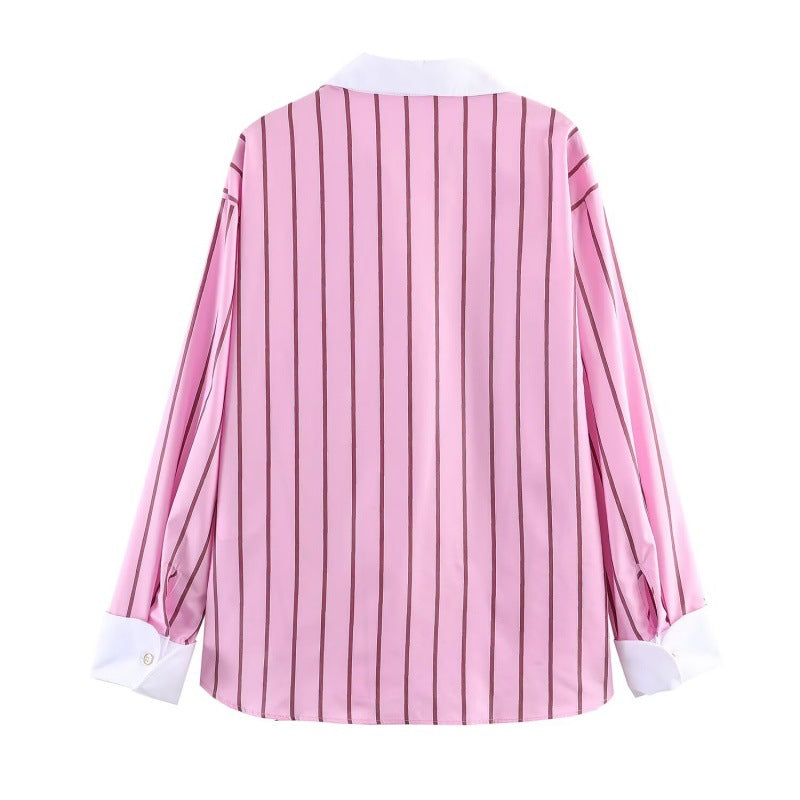 Gestreifte Loose-Fit Bluse für Damen – Bild 5 | LuxeStyle