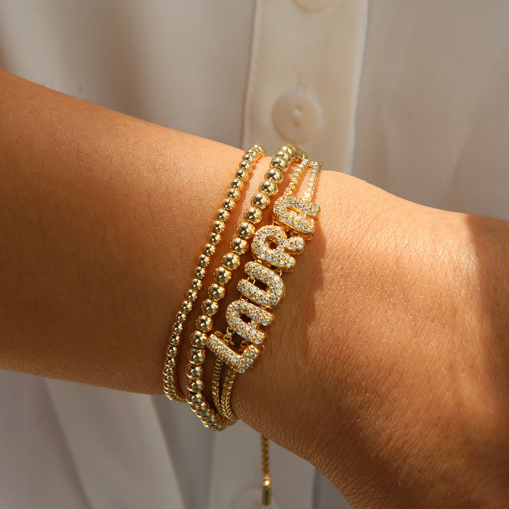 Mini Bubble-Armband – Kupfer, vergoldet – Bild 5 | LuxeStyle