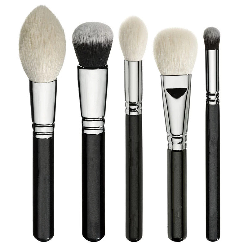 15-teiliges Make-up Pinselset Schwarz