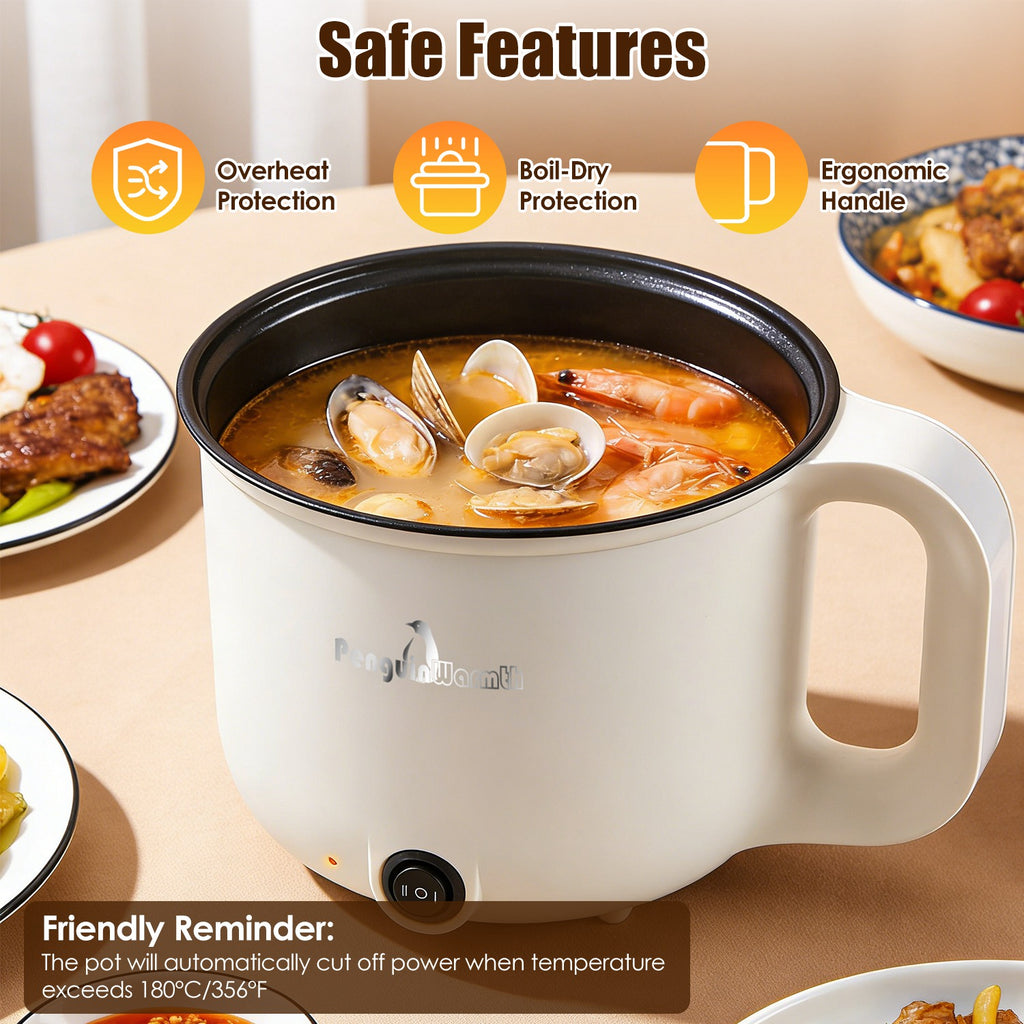 Elektrischer Mini-Hot Pot mit Dampfgarer 1.8L