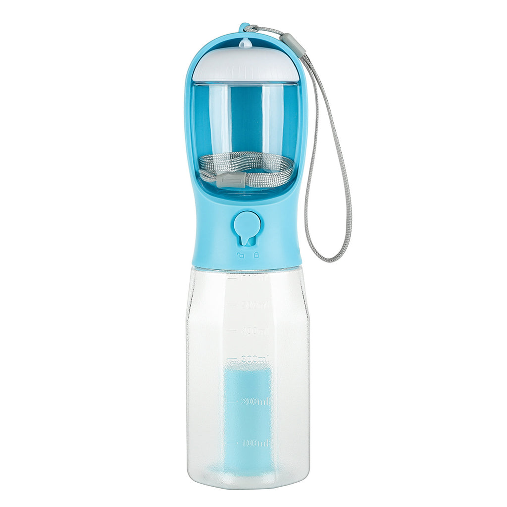 3-in-1 Trinkflasche für Haustiere mit Futter & Kotbeutel
