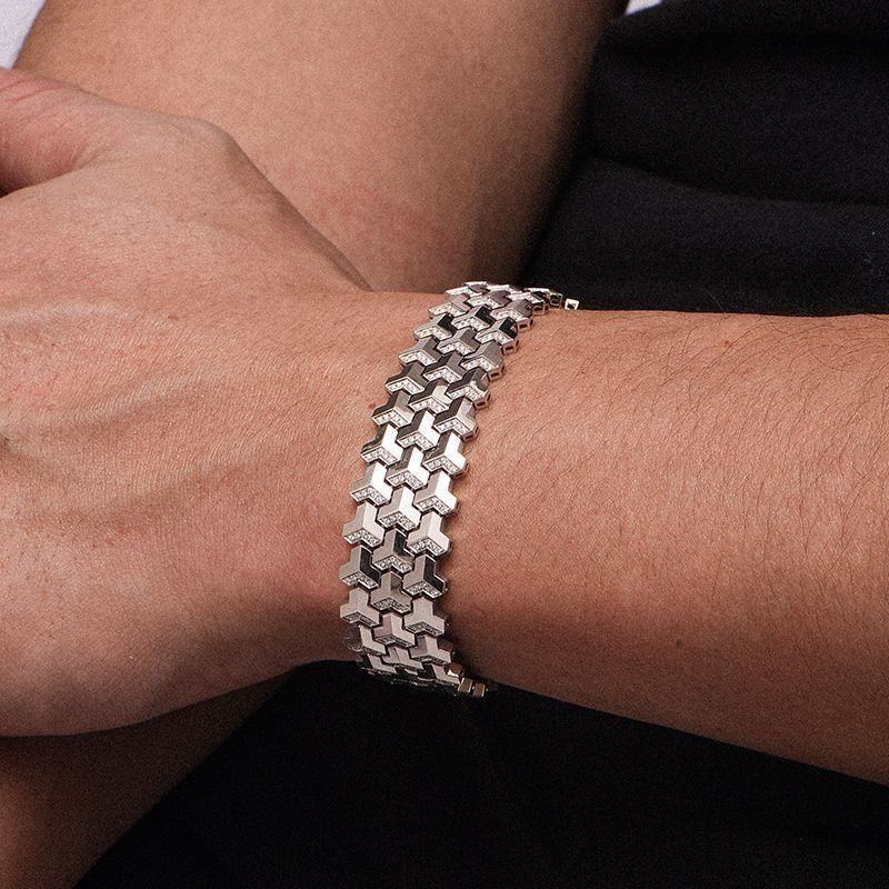Armband mit Bergmuster aus Sterlingsilber – Bild 3 | LuxeStyle
