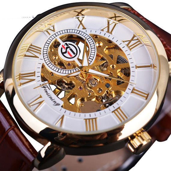 Mechanische Herrenuhr mit Skelett-Zifferblatt – Bild 9 | LuxeStyle